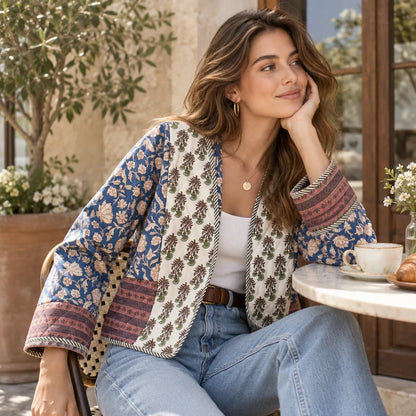 Veste en coton imprimée polyvalente décontractée FF - 6