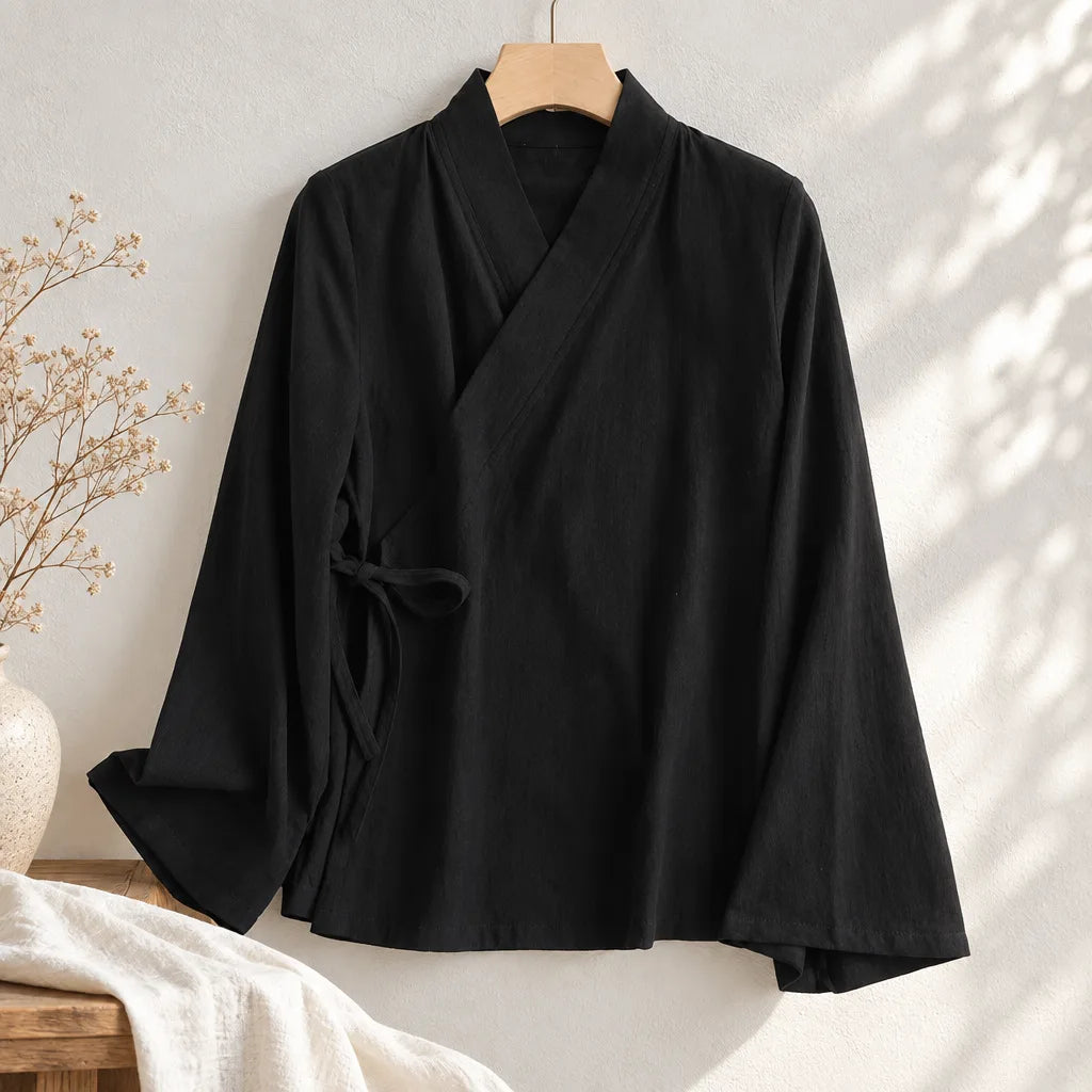 Chemise kimono cravate devant