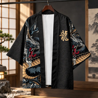 Cardigan kimono motif dragon