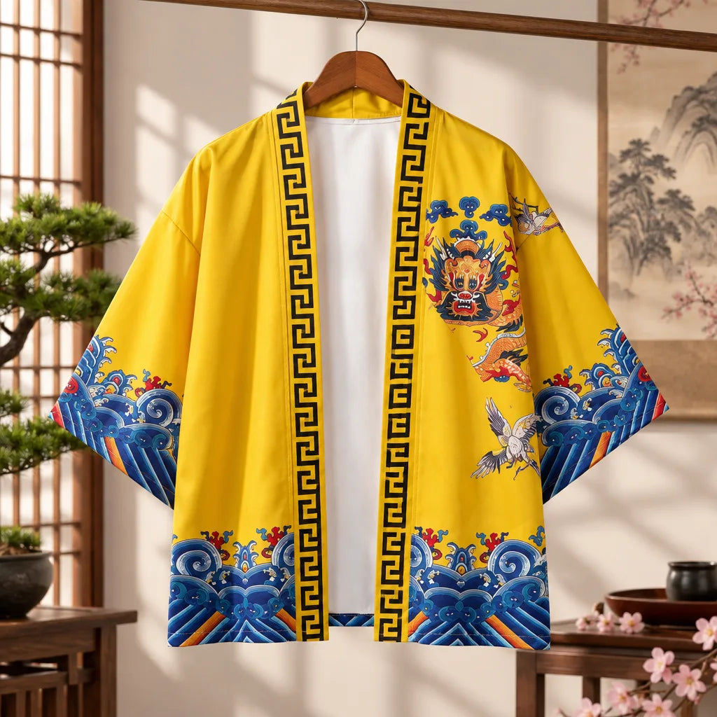 Cardigan kimono motif dragon
