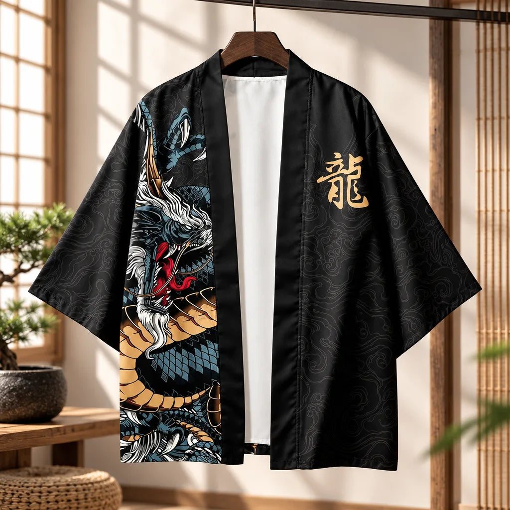 Kimono cardigan homme motif