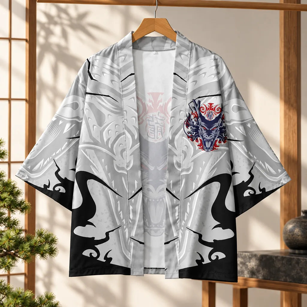 Cardigan kimono motif dragon