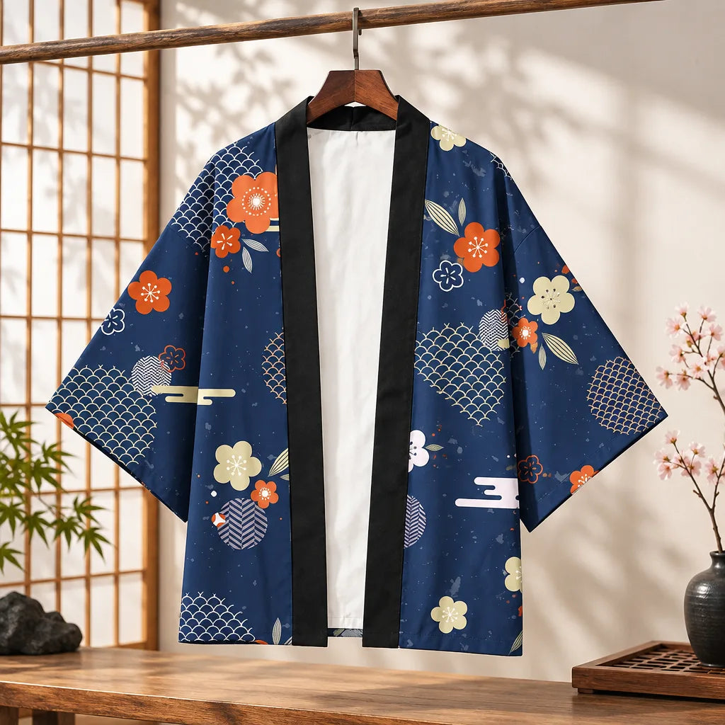 Kimono floral d’inspiration japonaise