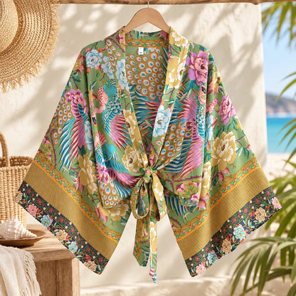 Robe kimono courte imprimé