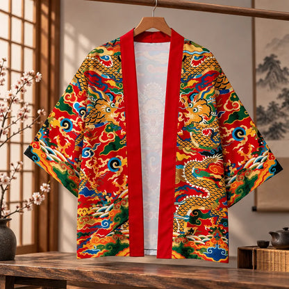 Cardigan kimono motif dragon