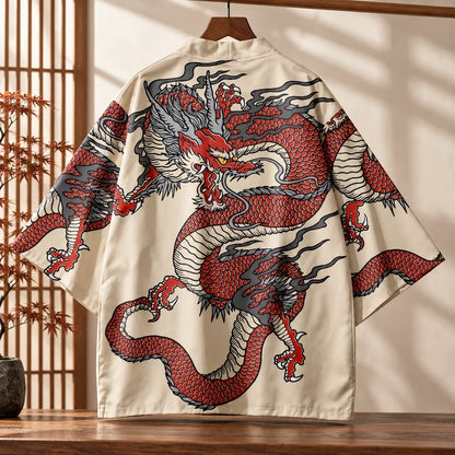 Cardigan kimono motif dragon
