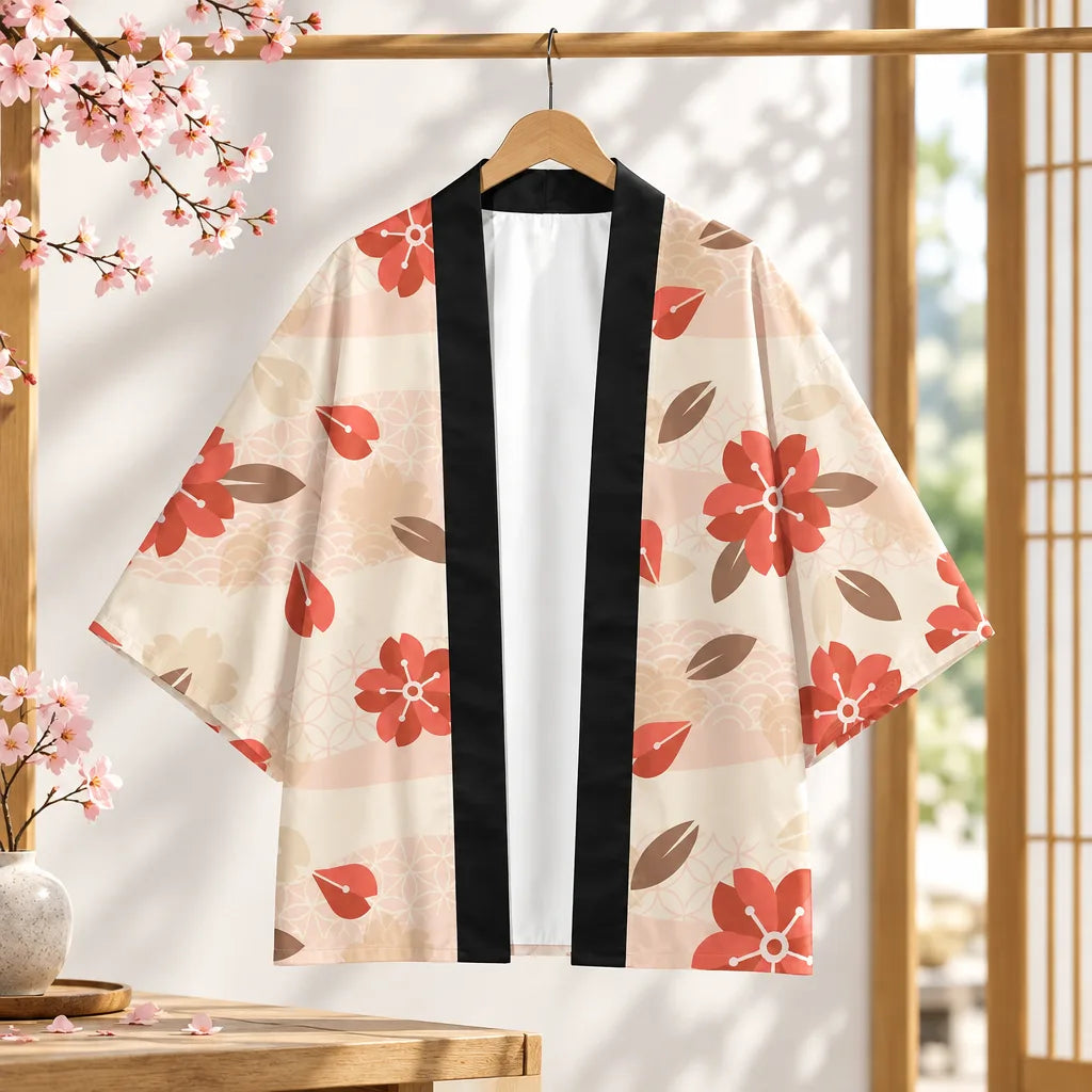 Kimono floral d’inspiration japonaise