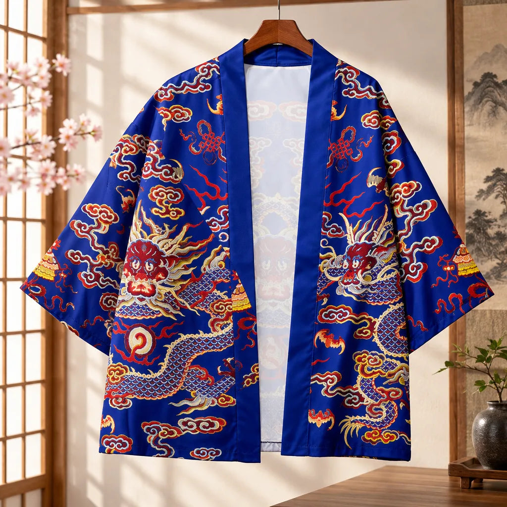 Cardigan kimono motif dragon