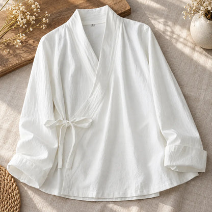 Chemise kimono cravate devant
