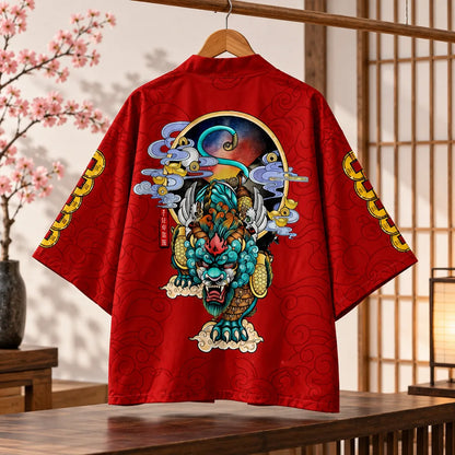 Cardigan kimono motif dragon