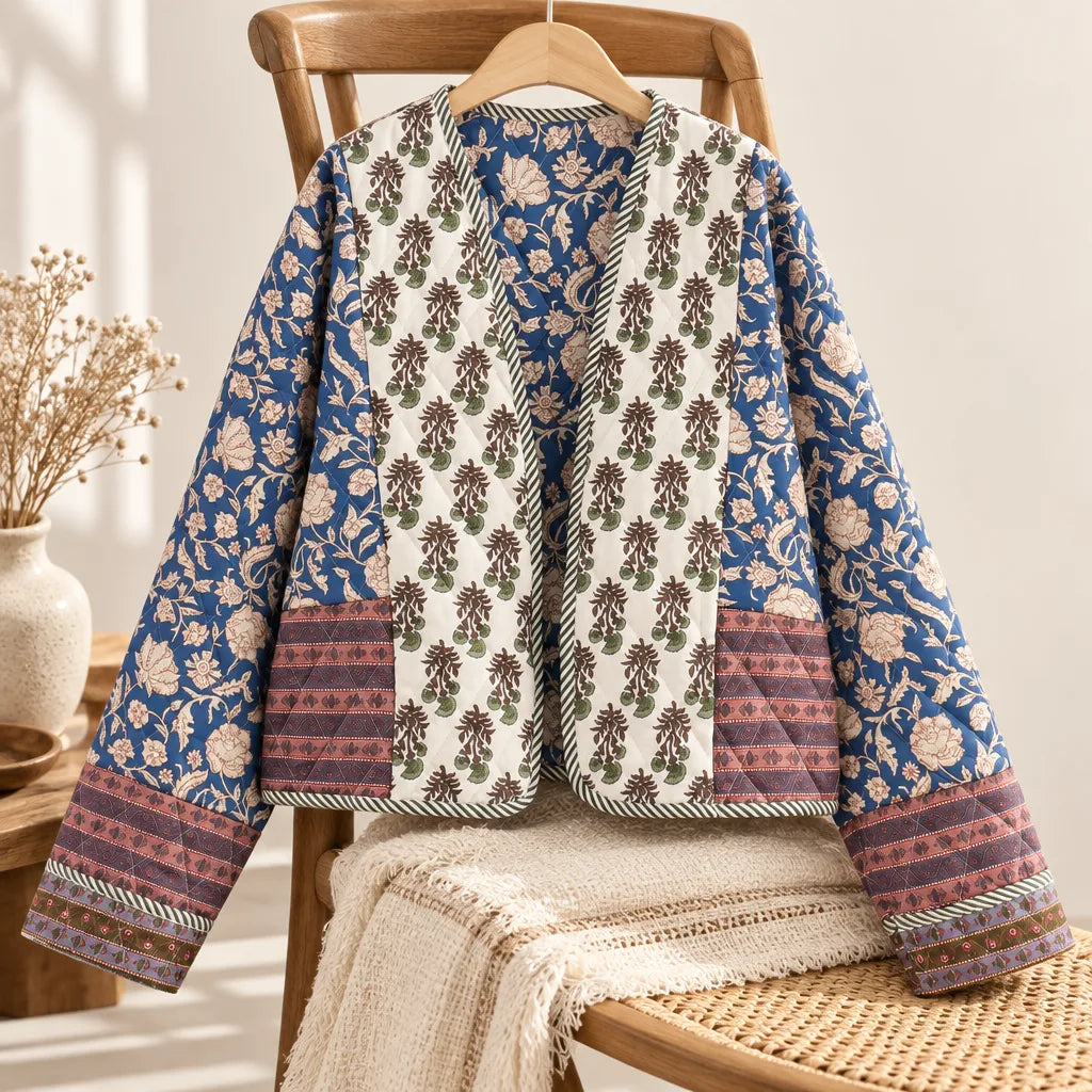 Veste en coton imprimée polyvalente décontractée FF - 6